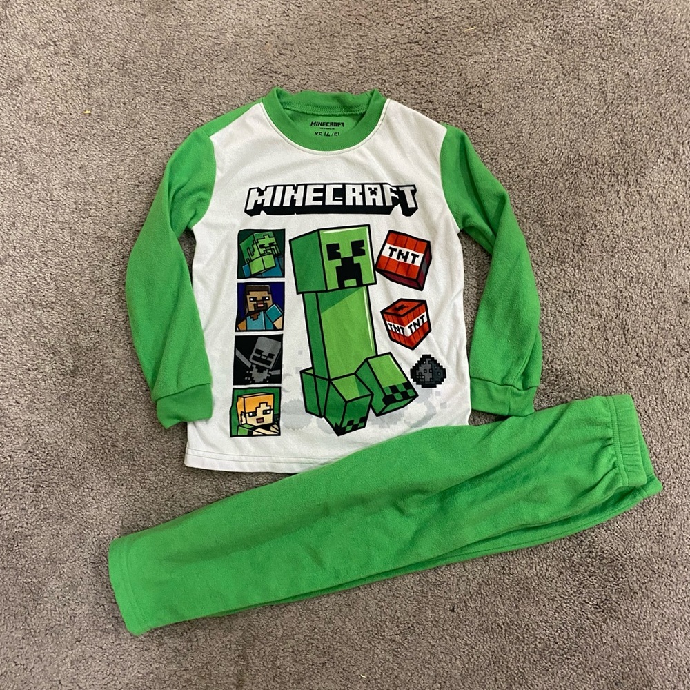 Boys Minecraft Fleece 2pc Pjs Size XS 4/5